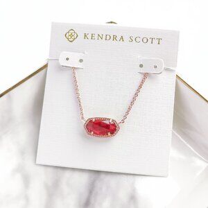 Kendra Scott - Elisa Rose Gold Berry red glass Necklace